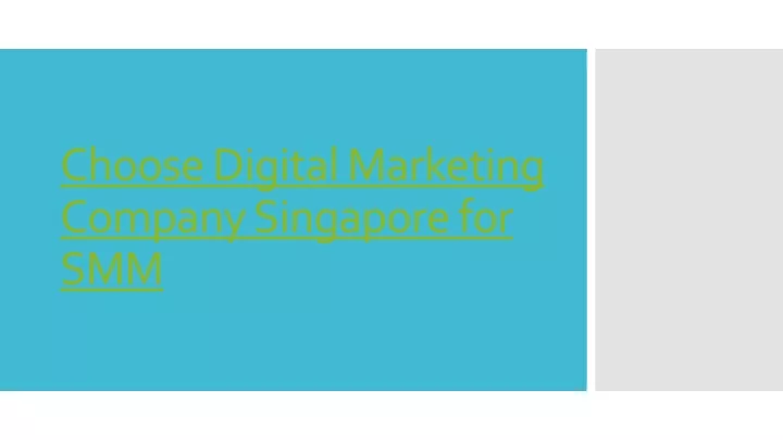 choose digital marketing company singapore for smm