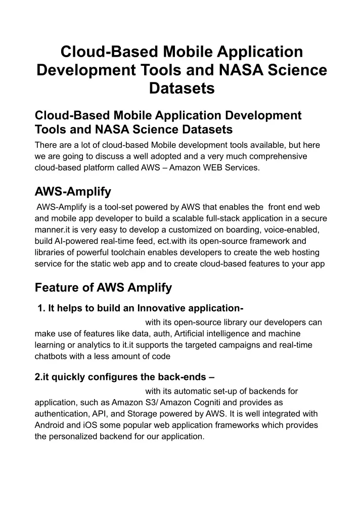 cloud based mobile application development tools