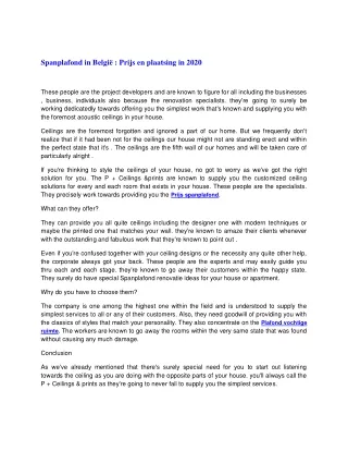spanplafond in belgi prijs en plaatsing in 2020