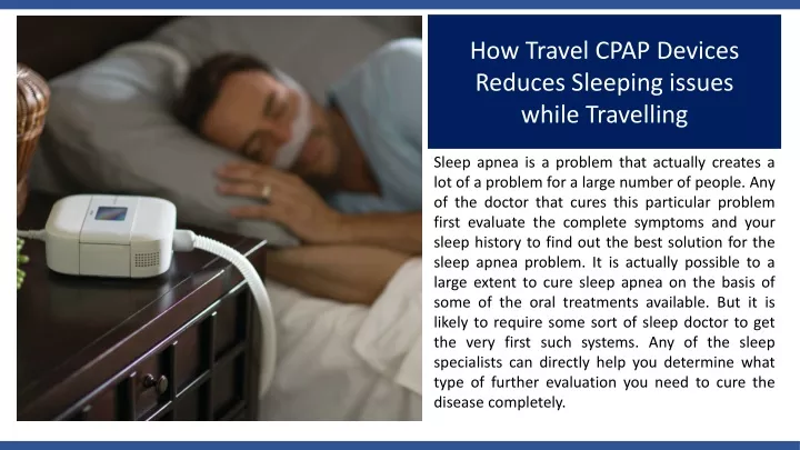 how travel cpap devices reduces sleeping issues