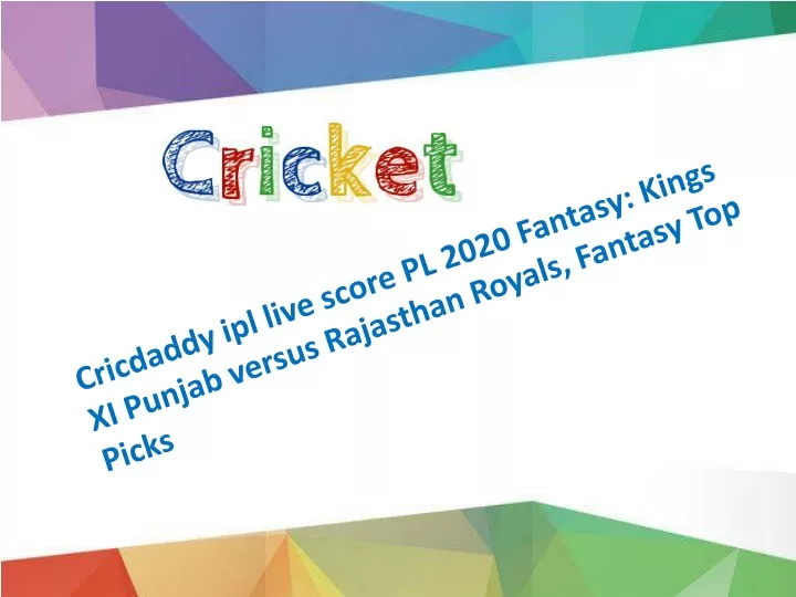 cricdaddy ipl live score pl 2020 fantasy kings