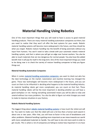 material handling using robotics