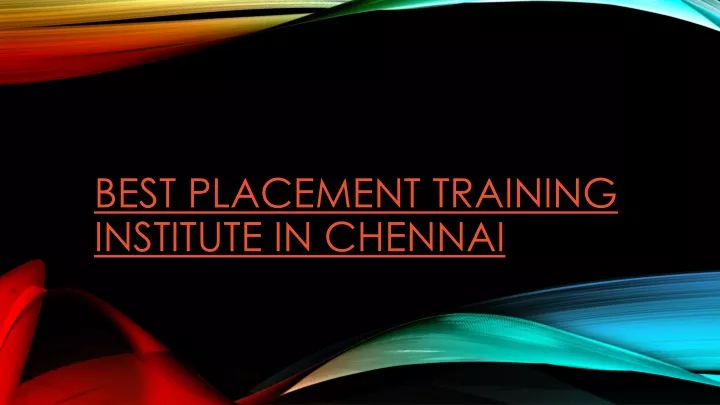 best placement training institute in chennai