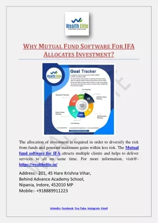w hy m utual f und s oftware f or ifa a llocates