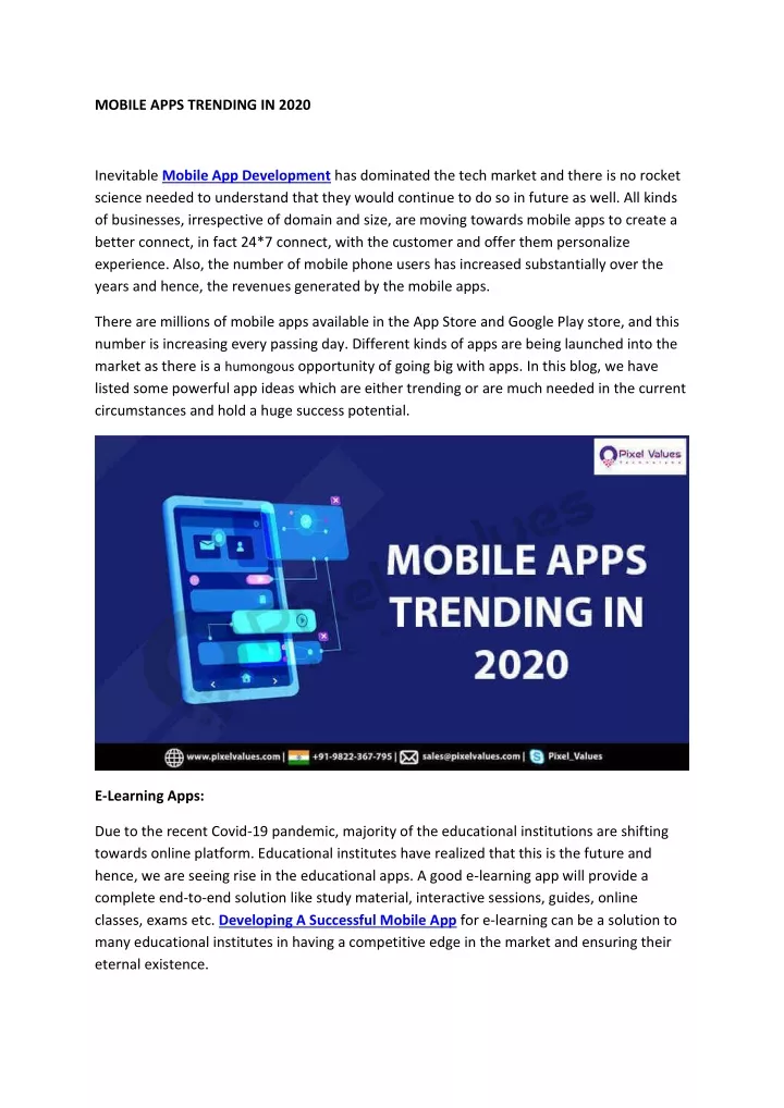 mobile apps trending in 2020