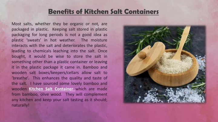 benefits of kitchen salt containers