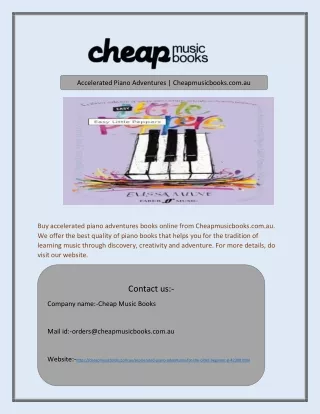 Accelerated Piano Adventures | Cheapmusicbooks.com.au