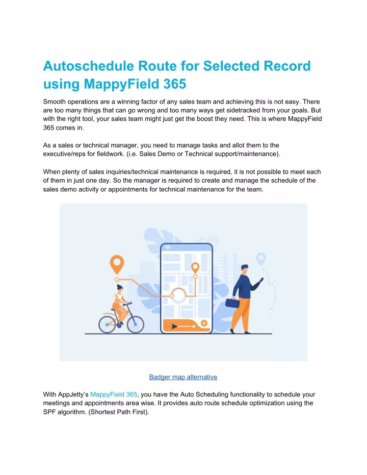 autoschedule route for selected record using