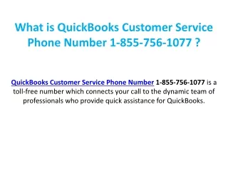 what is quickbooks customer service phone number 1 855 756 1077