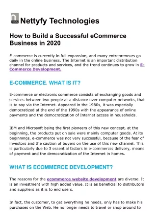 How to Build a Successful eCommerce Business in 2020