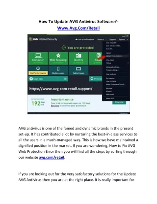 how to update avg antivirus software