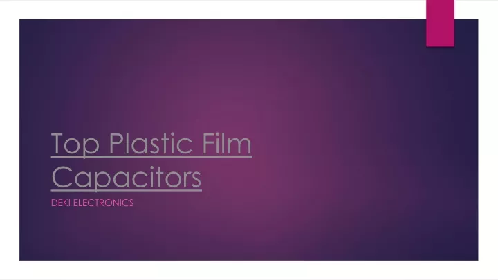 top plastic film capacitors