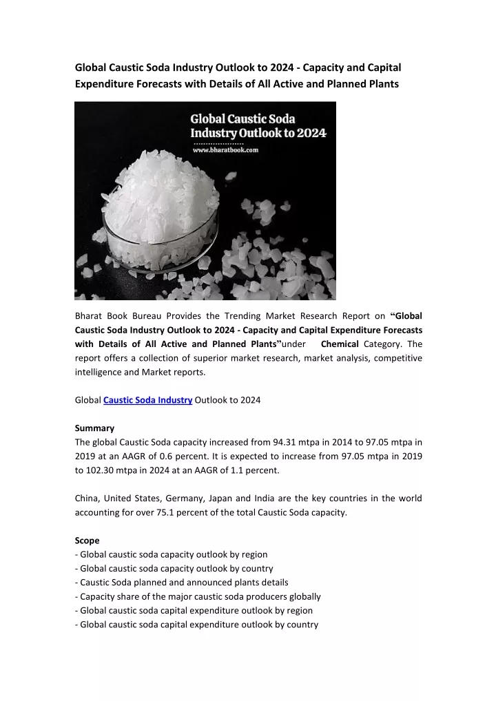global caustic soda industry outlook to 2024
