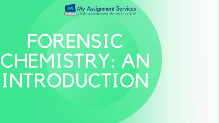 forensic chemistry an introduction