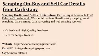 scraping on buy and sell car details from carlist my