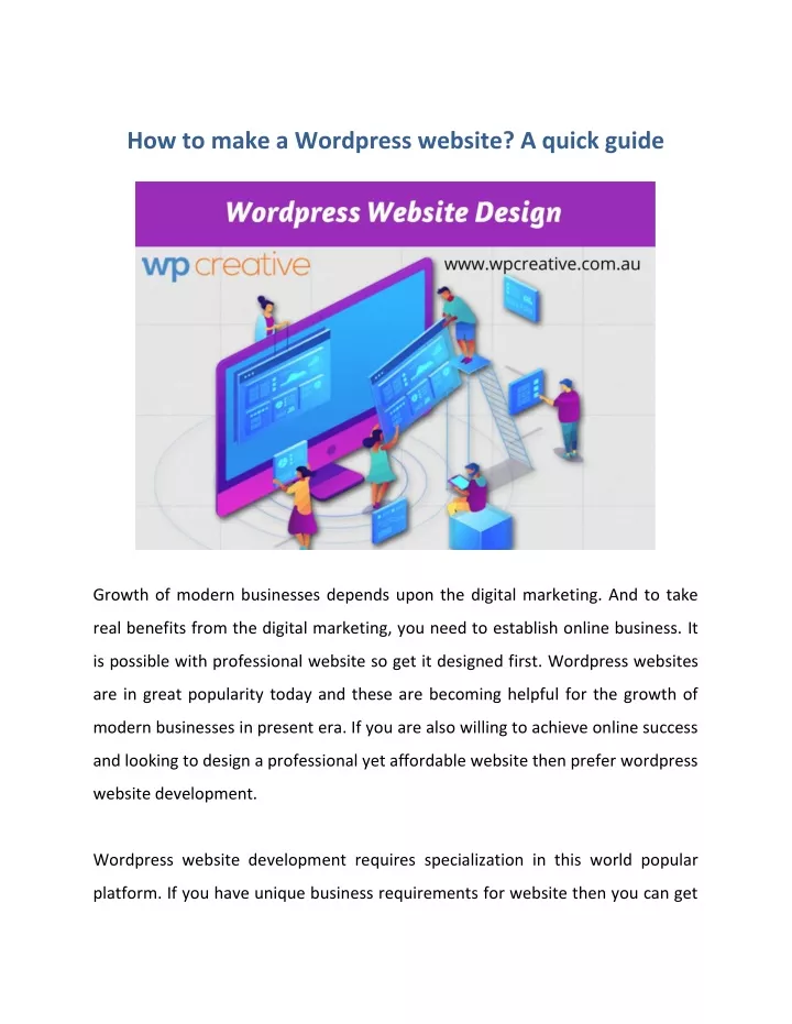 how to make a wordpress website a quick guide