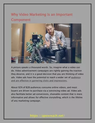 Why Video Marketing Is an Important Component