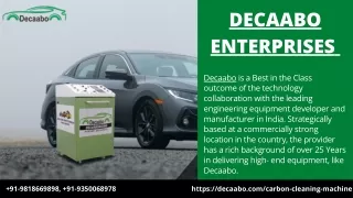Car Carbon Cleaning Machine | Decaabo Enterprises