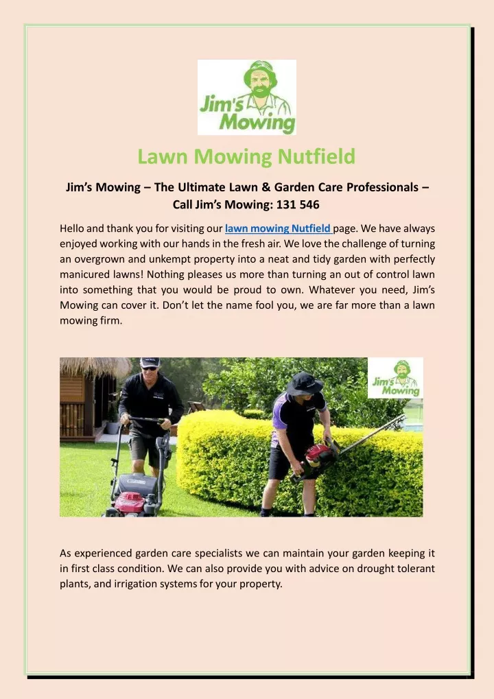lawn mowing nutfield