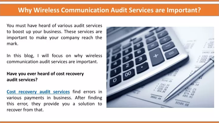 why wireless communication audit services