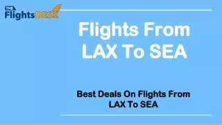 Flights From LAX To SEA
