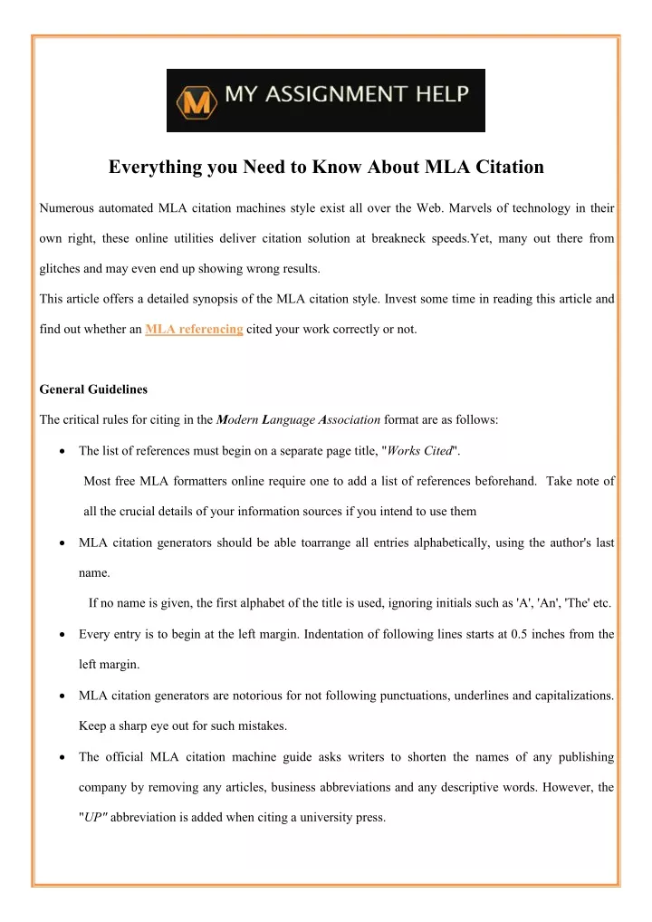 everything you need to know about mla citation