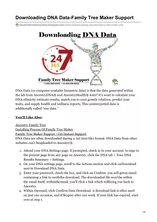 downloading dna data family tree maker support