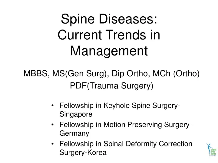 spine diseases current trends in management