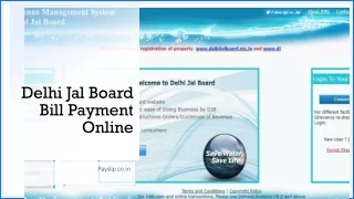 Get Delhi Jal Board Bill Payment Online