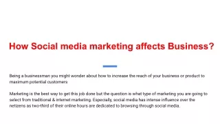 How social media marketing affects business.