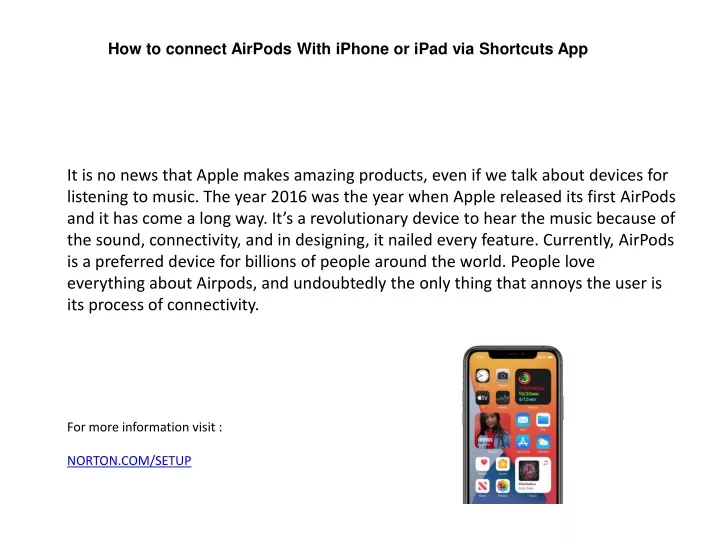 how to connect airpods with iphone or ipad