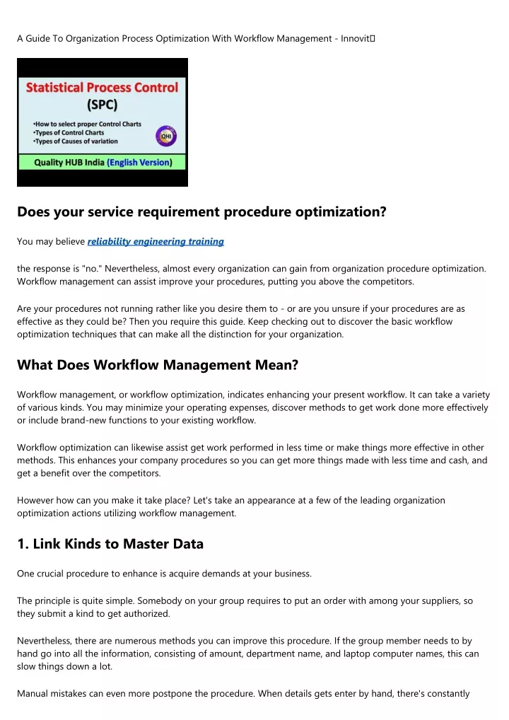 a guide to organization process optimization with