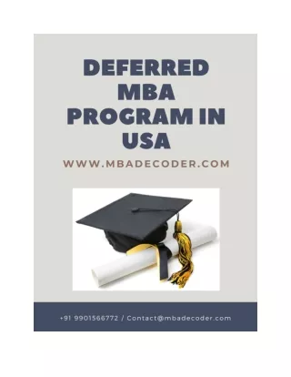 B-Schools offering deferred MBA programs in the USA
