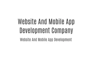 Website And Mobile App Development Company