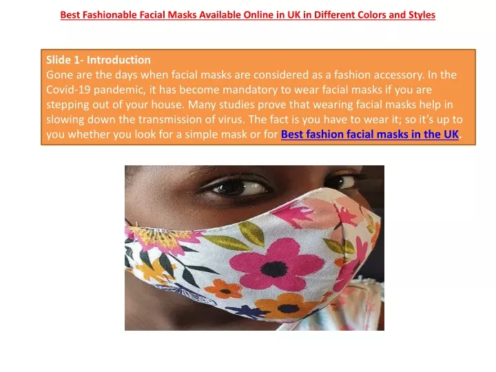 best fashionable facial masks available online in uk in different colors and styles