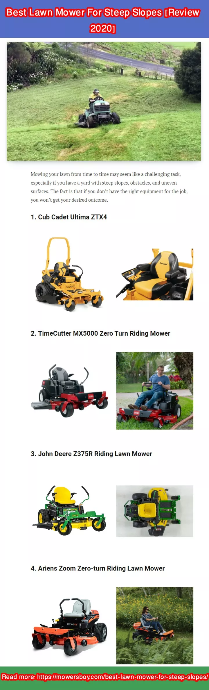 best lawn mower for steep slopes review 2020