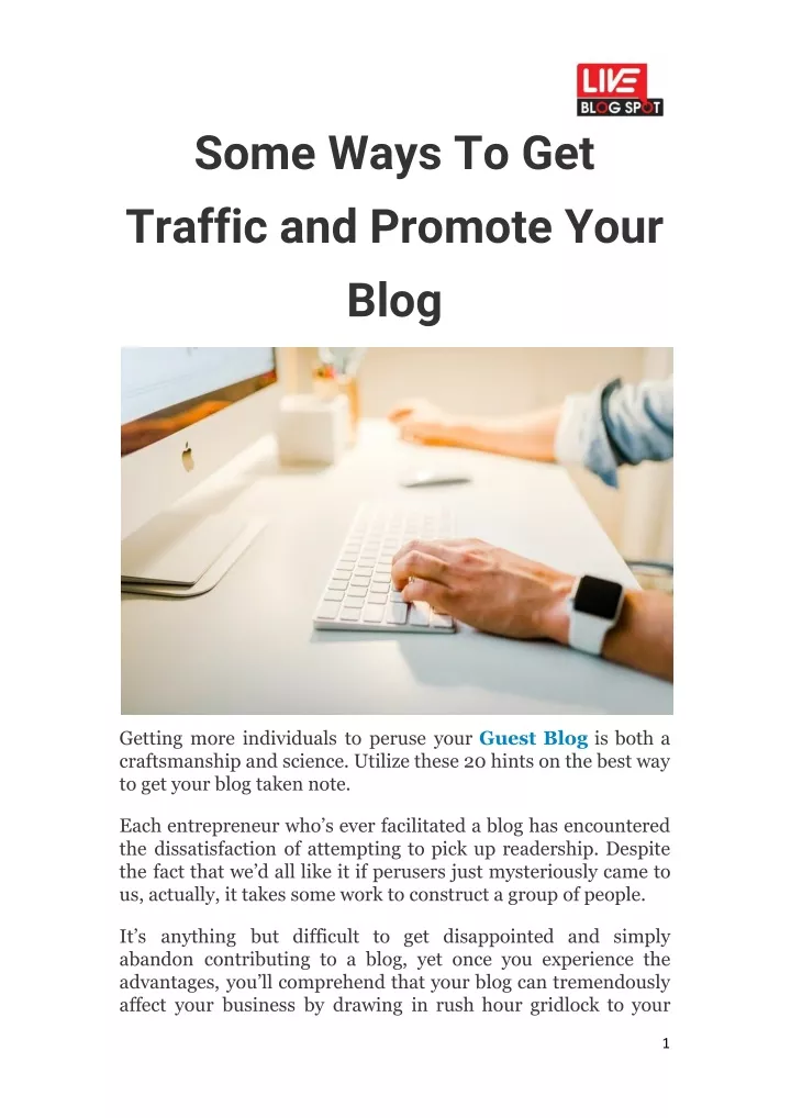 some ways to get traffic and promote your blog