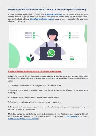 Make Strong Relation with Public and Induce Them to VOTE FOR YOU Using WhatsApp Marketing