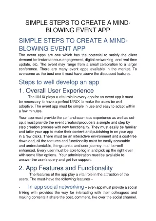simple steps to create a mind blowing event
