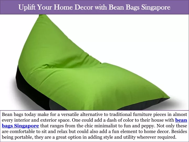 uplift your home decor with bean bags singapore