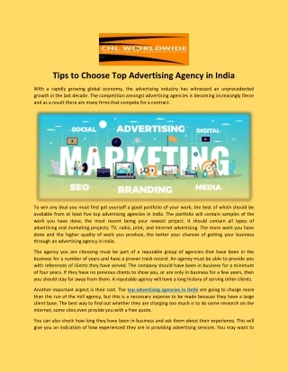 Tips to Choose Top Advertising Agency in India