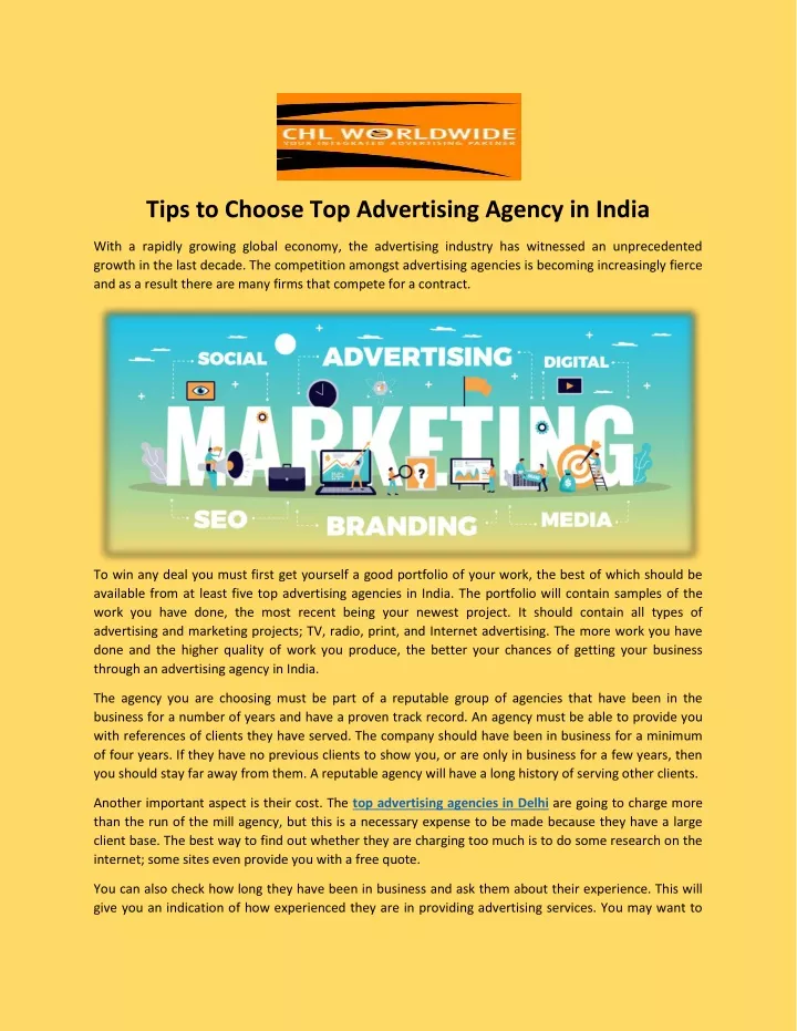 tips to choose top advertising agency in india