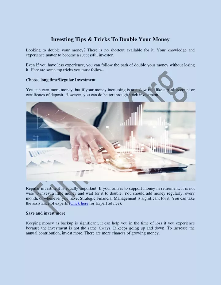 investing tips tricks to double your money