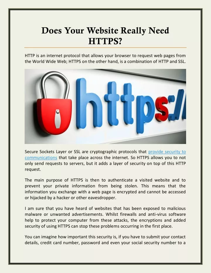 does your website really need https