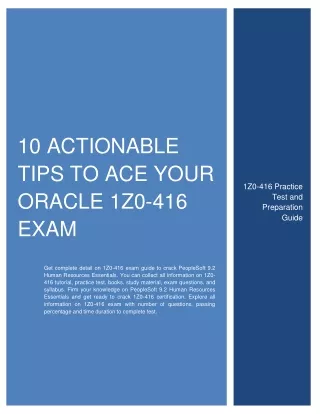 [1Z0-416 TIPS] 10 Actionable Tips to Ace Your Oracle 1Z0-416 Exam