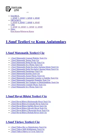 Testleri Çöz | Güncel Müfredata Uygun Online Test Çöz