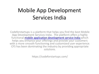 mobile app development services india