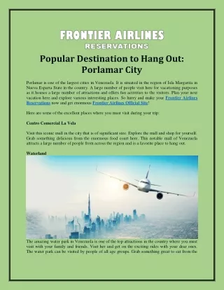 Popular Destination to Hang Out: Porlamar City