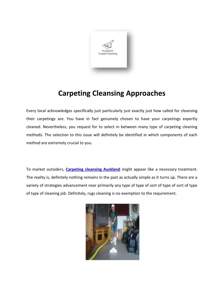 carpeting cleansing approaches
