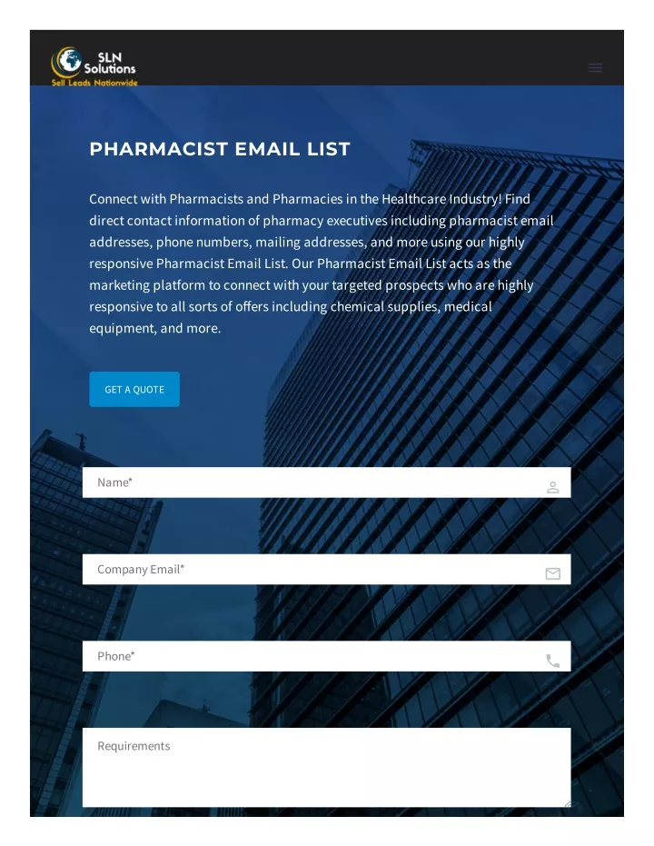 pharmacist email list